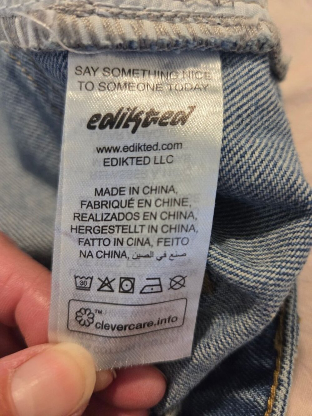 NEW Edikted Womens Wide-Leg High-Rise Jeans L Blue Denim Retro Streetwear - Picture 5 of 8